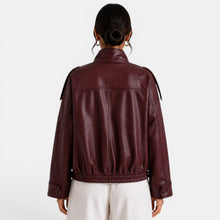 Women's Leather Bomber Jacket