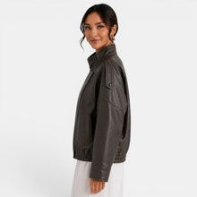 Women's Leather Bomber Jacket