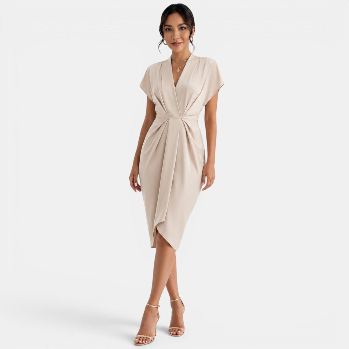 Women's V-Neck Midi Dress