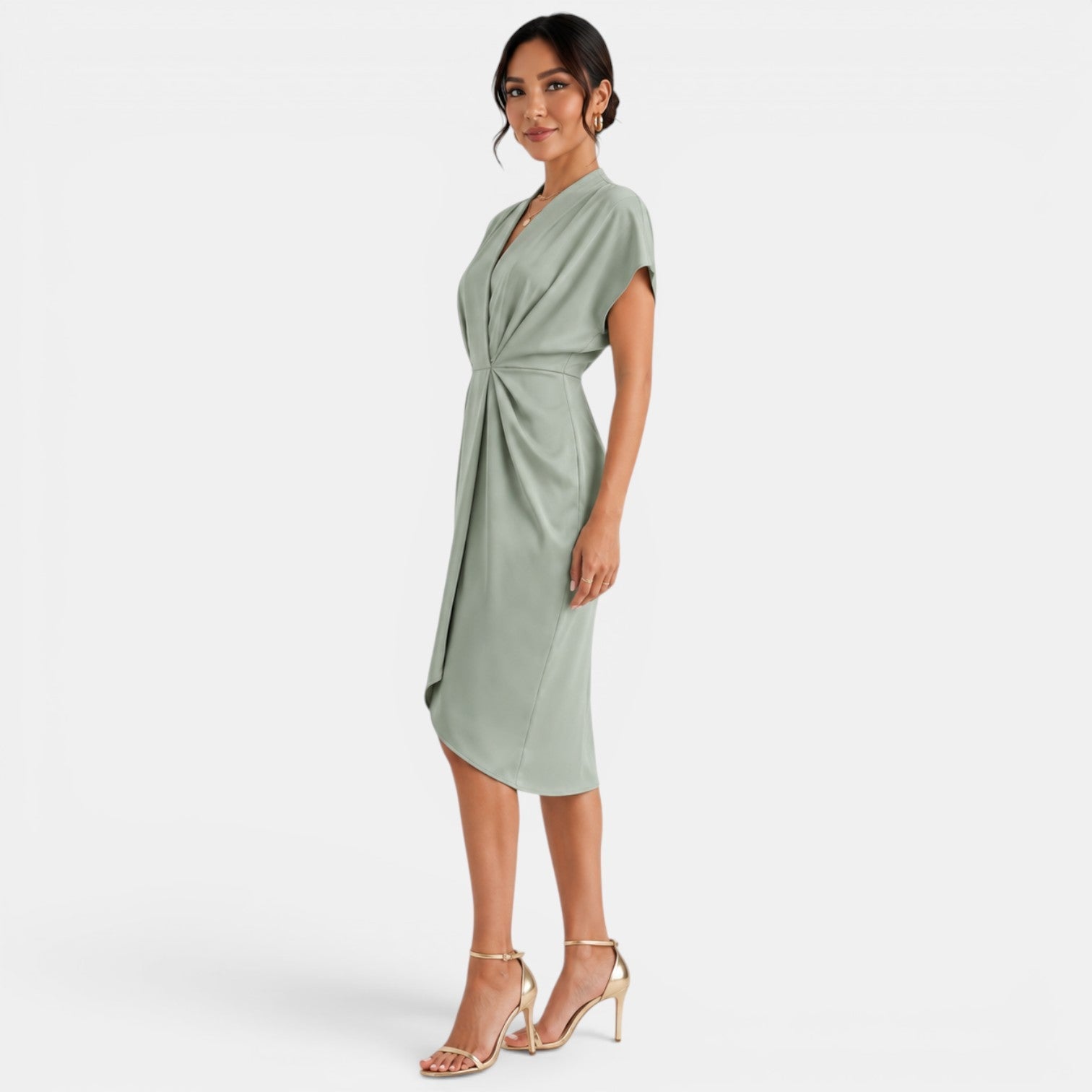 Women's V-Neck Midi Dress