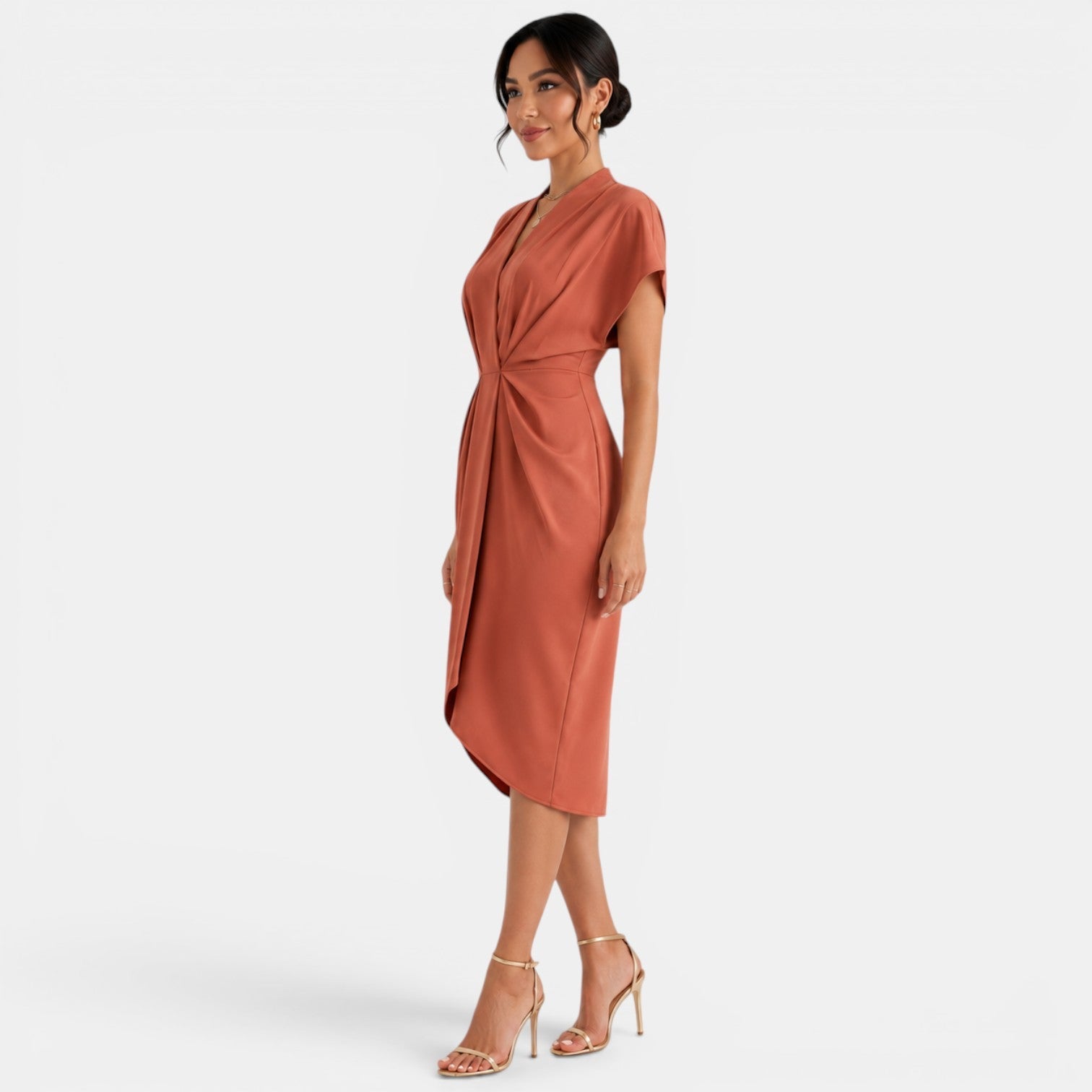 Women's V-Neck Midi Dress
