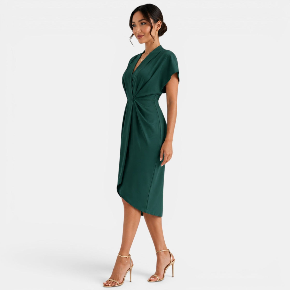 Women's V-Neck Midi Dress