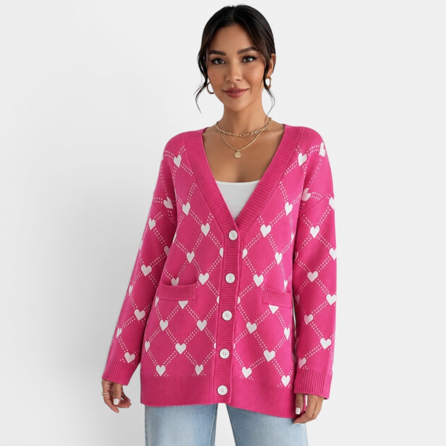 Women's Heart Knit Cardigan