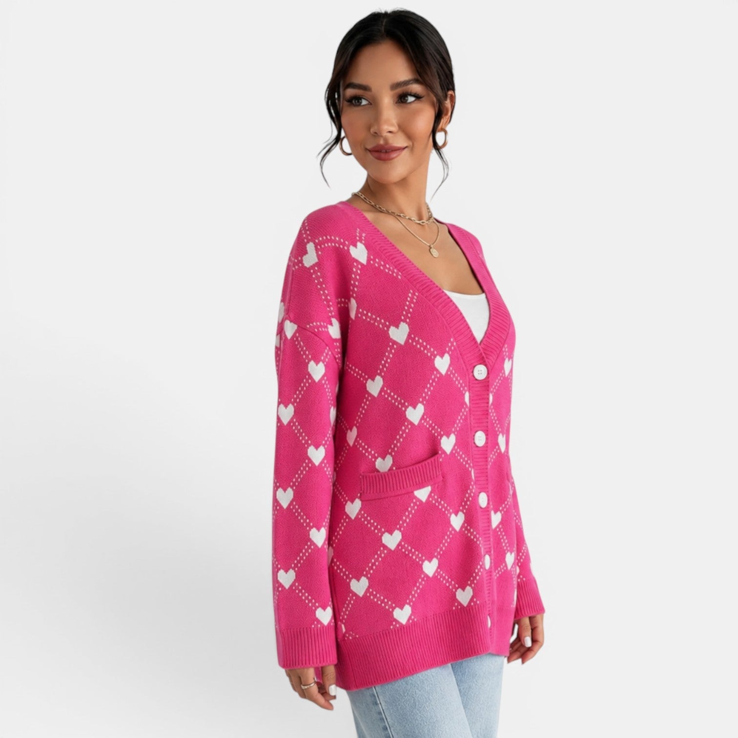 Women's Heart Knit Cardigan