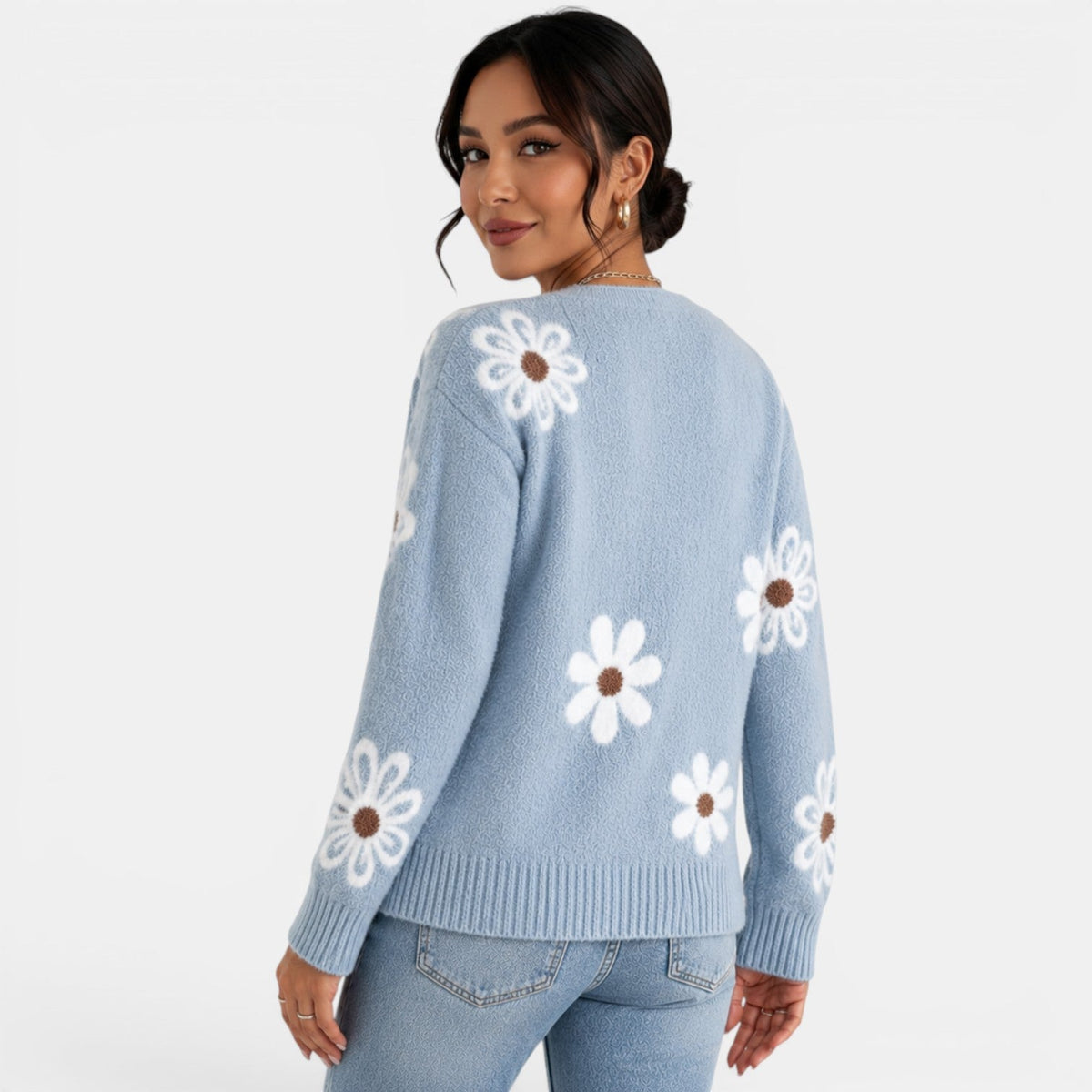 Women's Floral Knit Cardigan