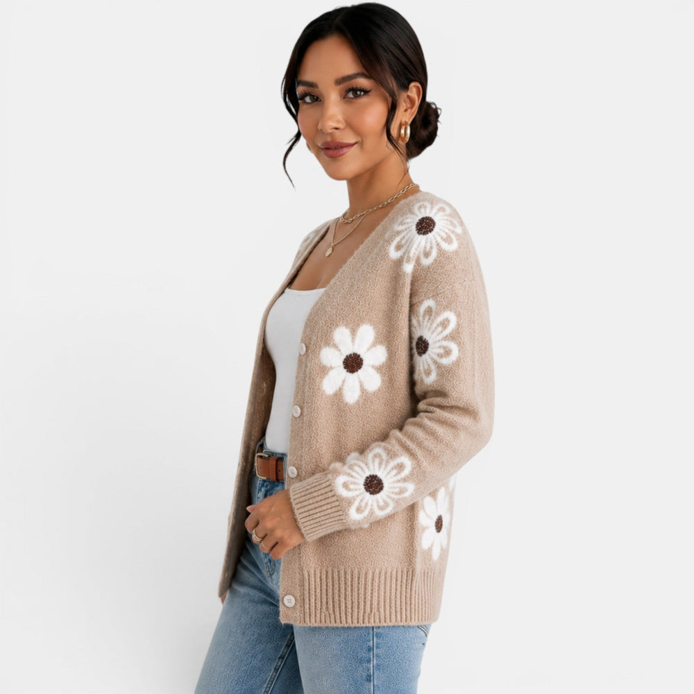 Women's Floral Knit Cardigan