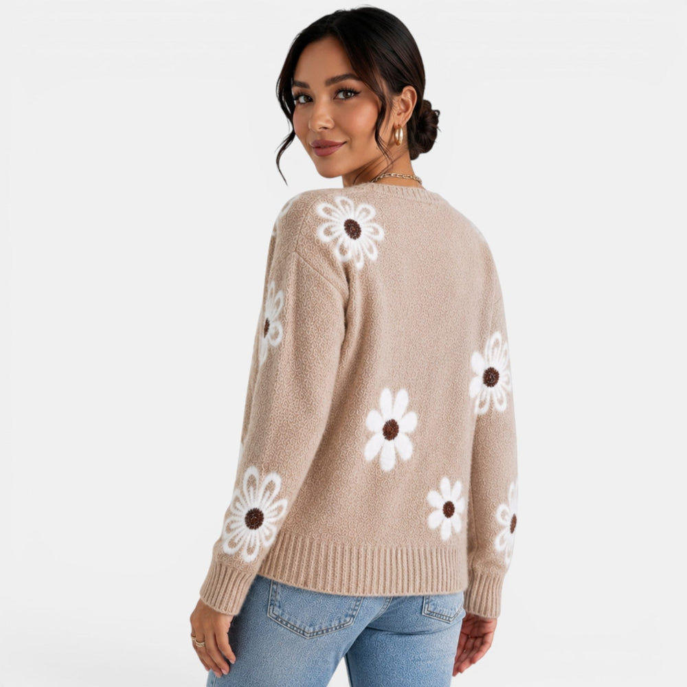 Women's Floral Knit Cardigan
