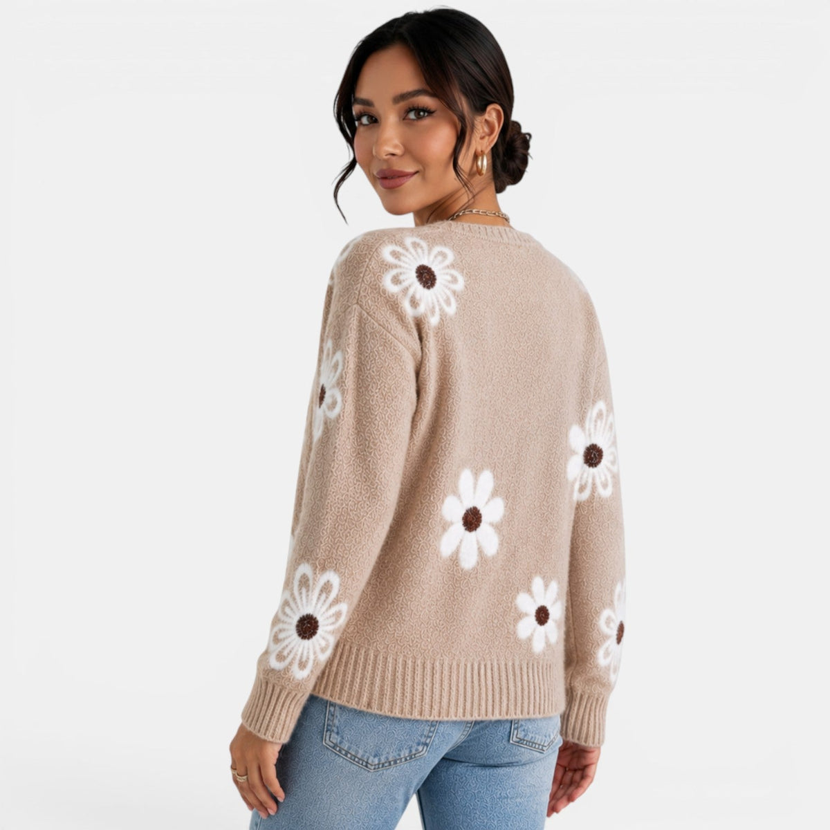 Women's Floral Knit Cardigan