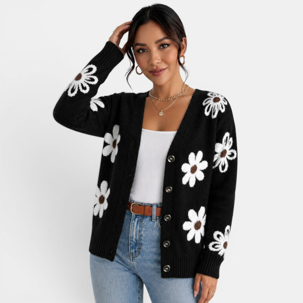 Women's Floral Knit Cardigan
