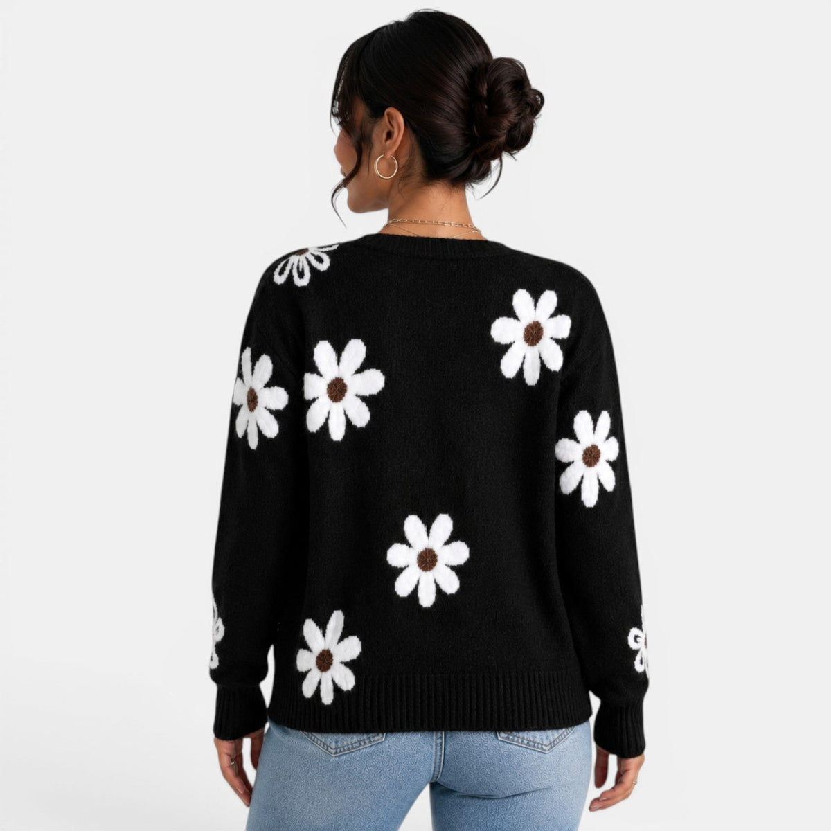 Women's Floral Knit Cardigan