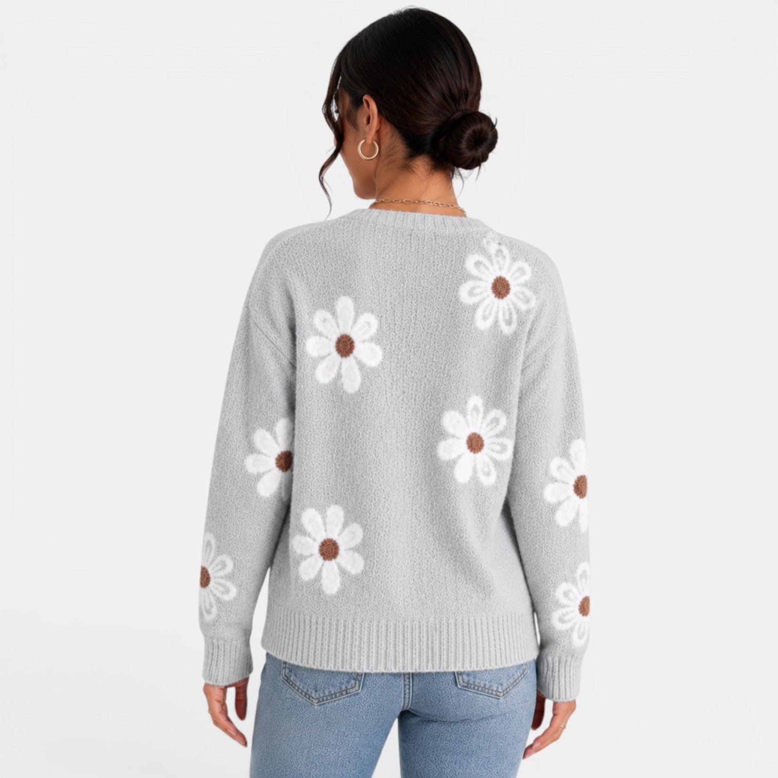 Women's Floral Knit Cardigan