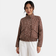 Women's Brown Polka Dot Bomber Jacket