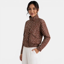 Women's Brown Polka Dot Bomber Jacket