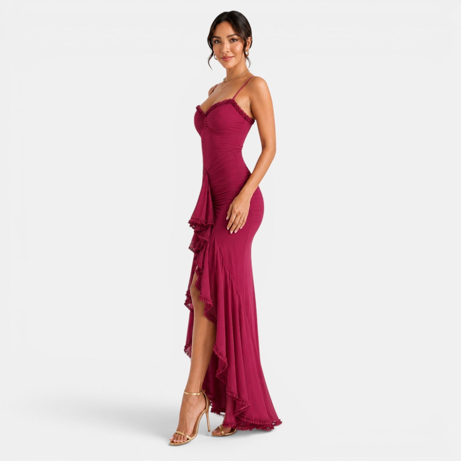 Women's Elegant Ruffle Maxi Dress
