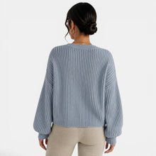 Women's Chunky Knit Lantern Sleeve Cardigan