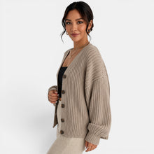 Women's Chunky Knit Lantern Sleeve Cardigan
