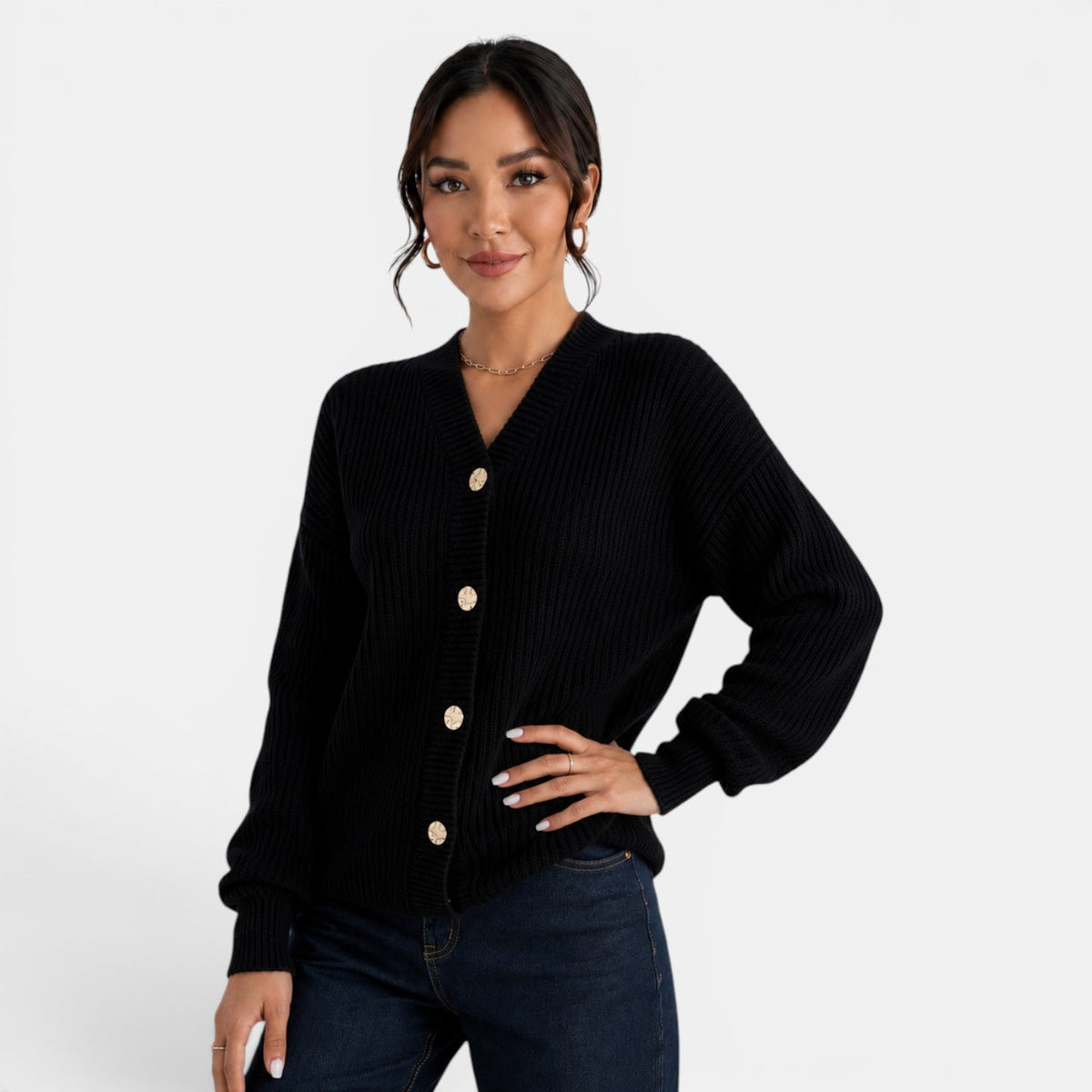 Women's V-Neck Knit Cardigan