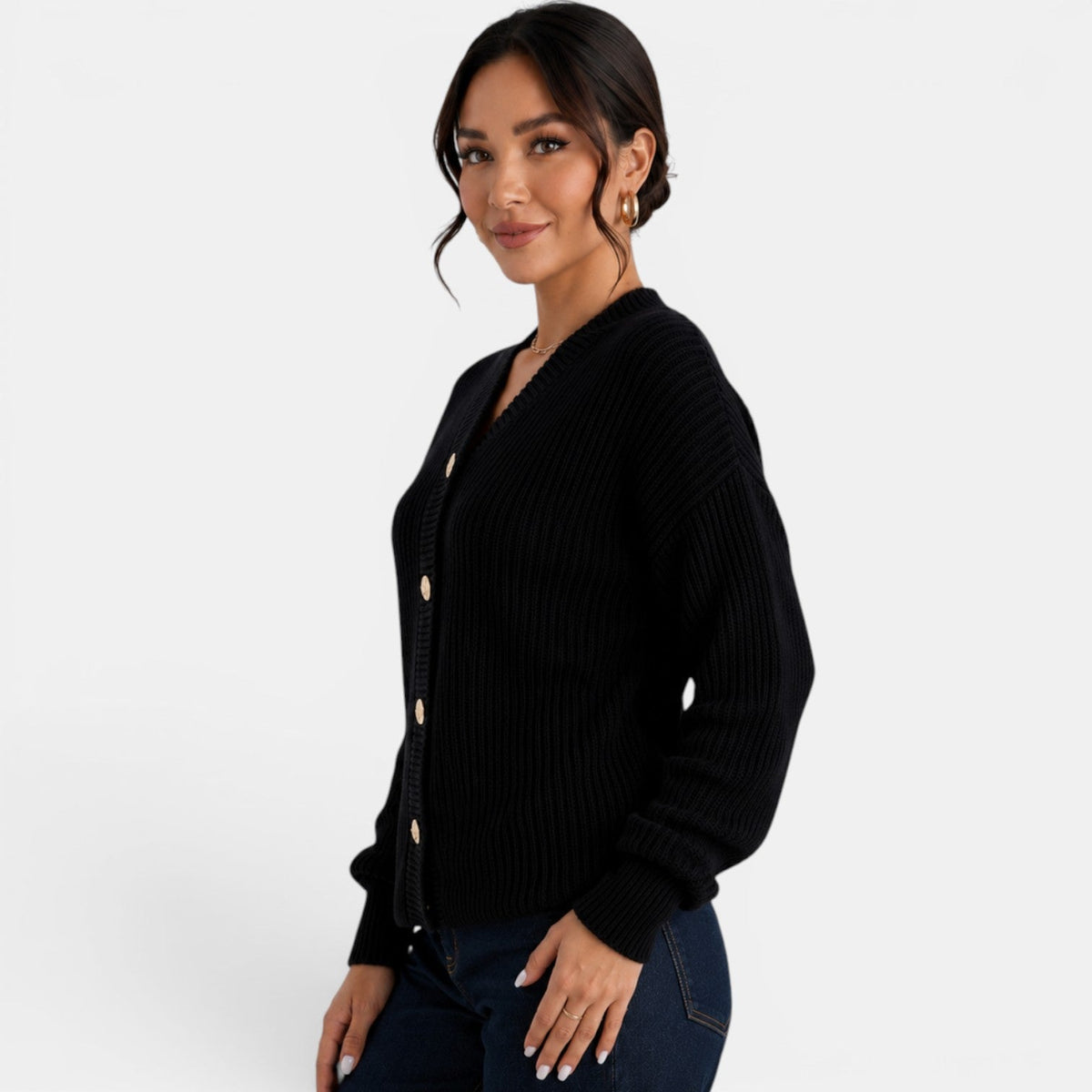 Women's V-Neck Knit Cardigan