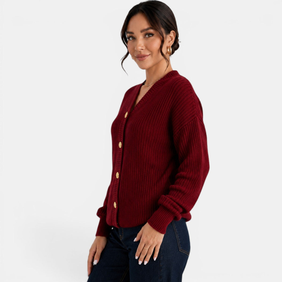 Women's V-Neck Knit Cardigan