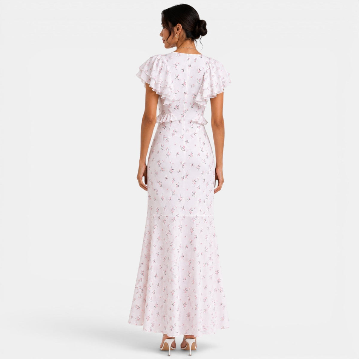 Women's White Floral Maxi Summer Dress