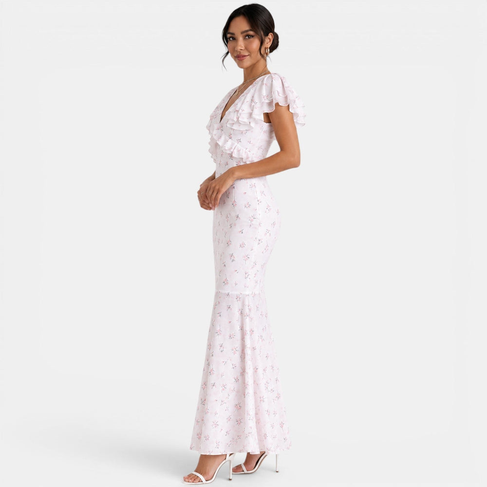 Women's White Floral Maxi Summer Dress