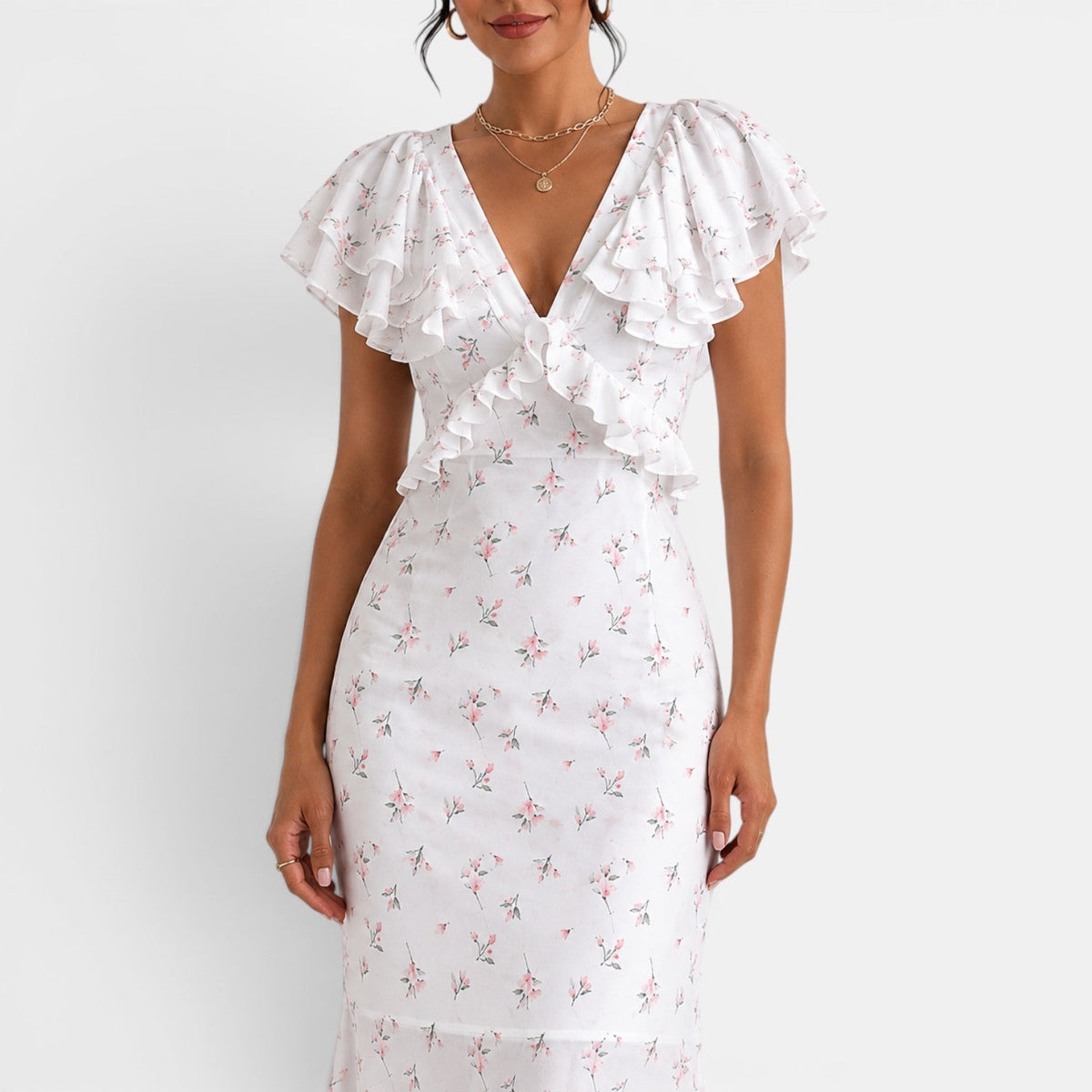 Women's White Floral Maxi Summer Dress