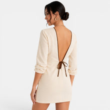 Women's Elegant Beige Short Summer Dress