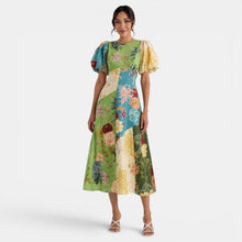 Midi Floral Linen Summer Dress
