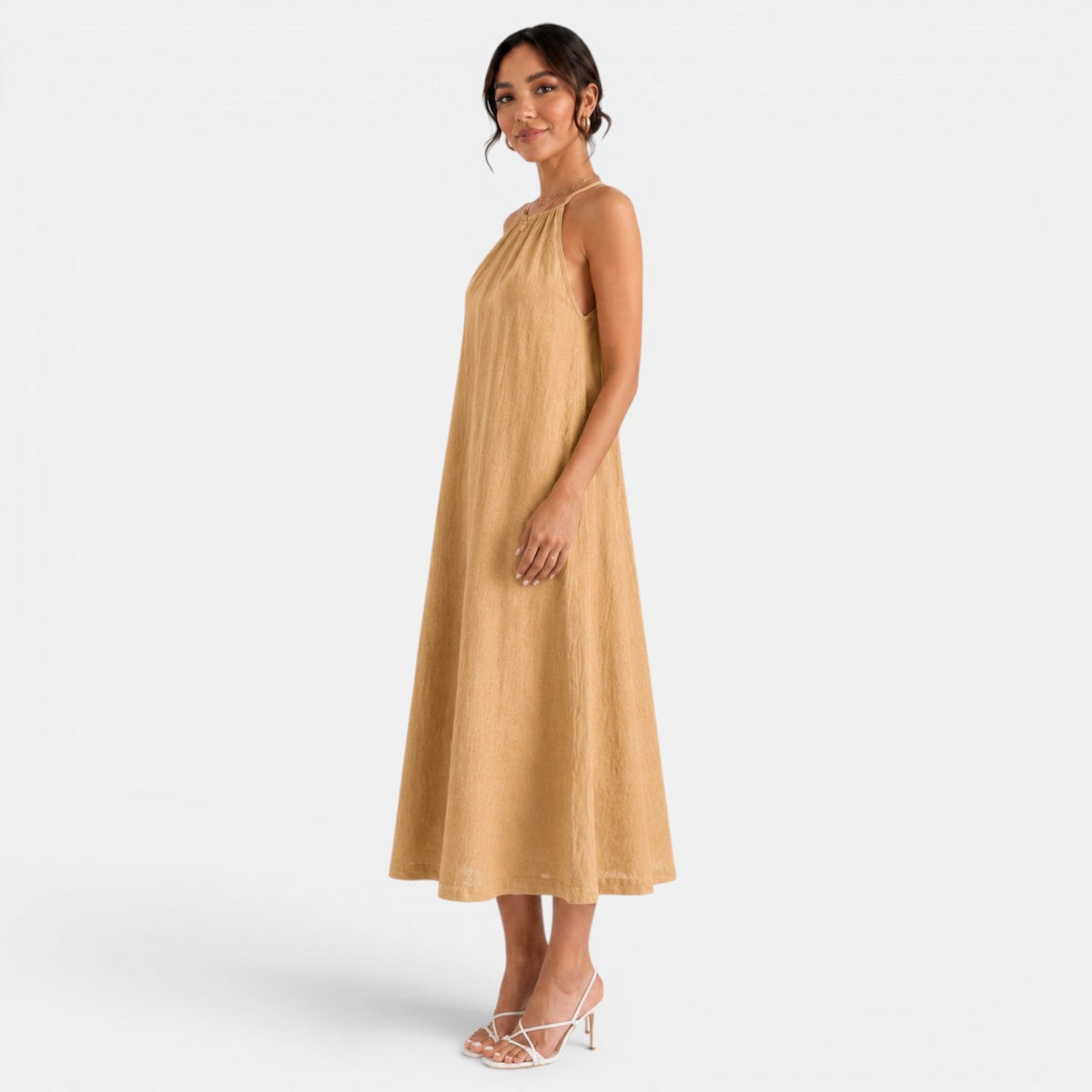Women's Summer Linen Midi Dress