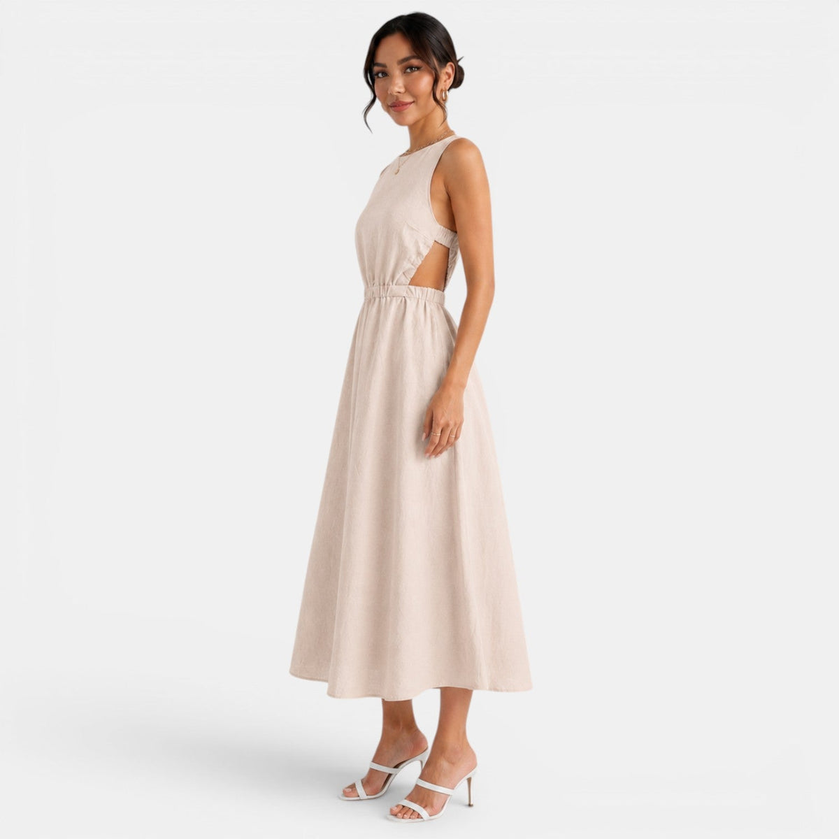 Women's Linen Summer Midi Dress