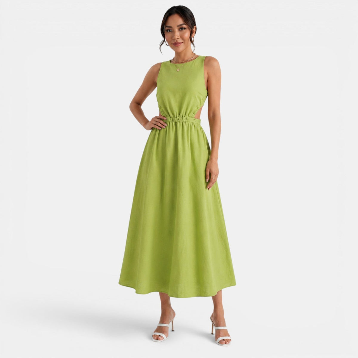 Women's Linen Summer Midi Dress