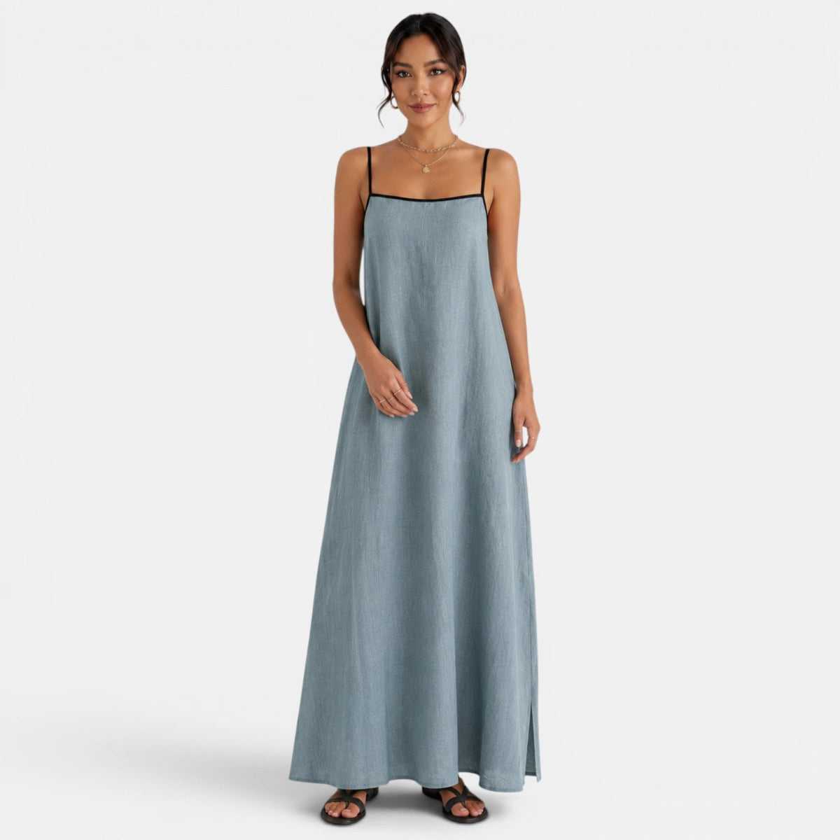 Women's Summer Cotton Linen Maxi Dress