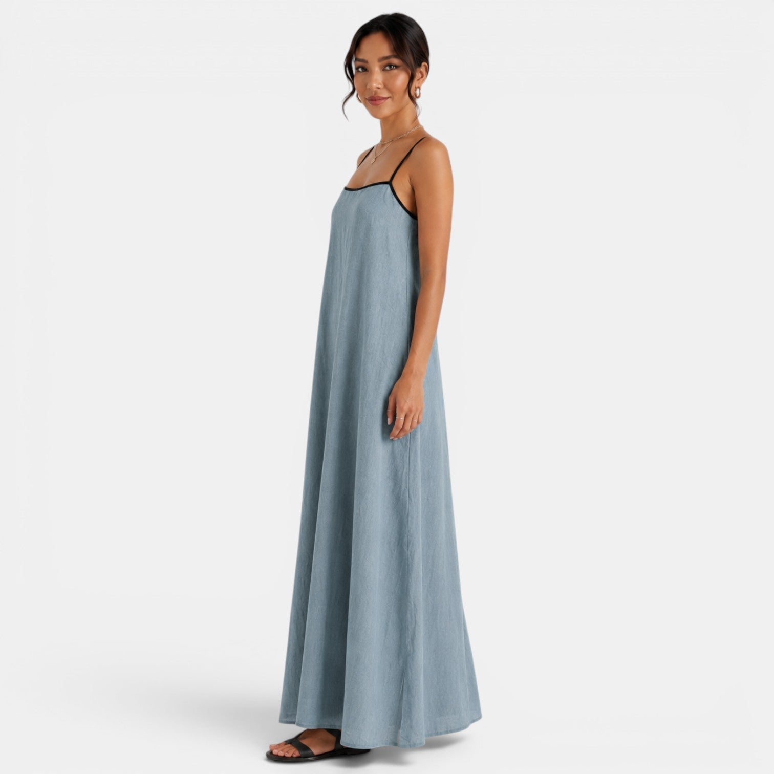 Women's Summer Cotton Linen Maxi Dress