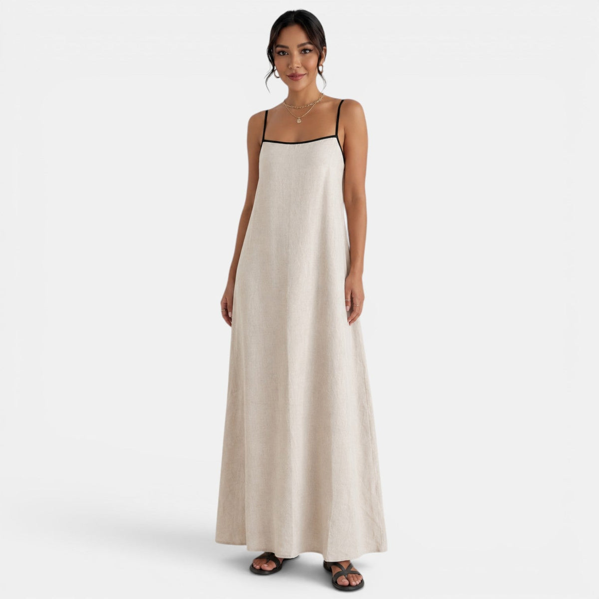 Women's Summer Cotton Linen Maxi Dress