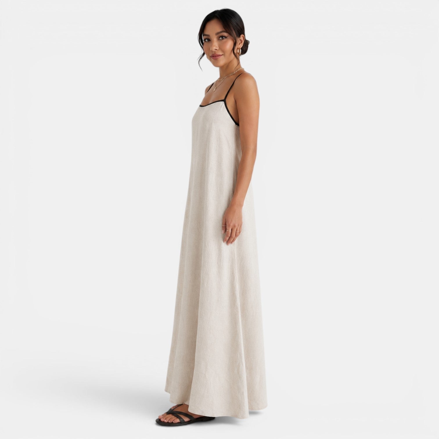 Women's Summer Cotton Linen Maxi Dress