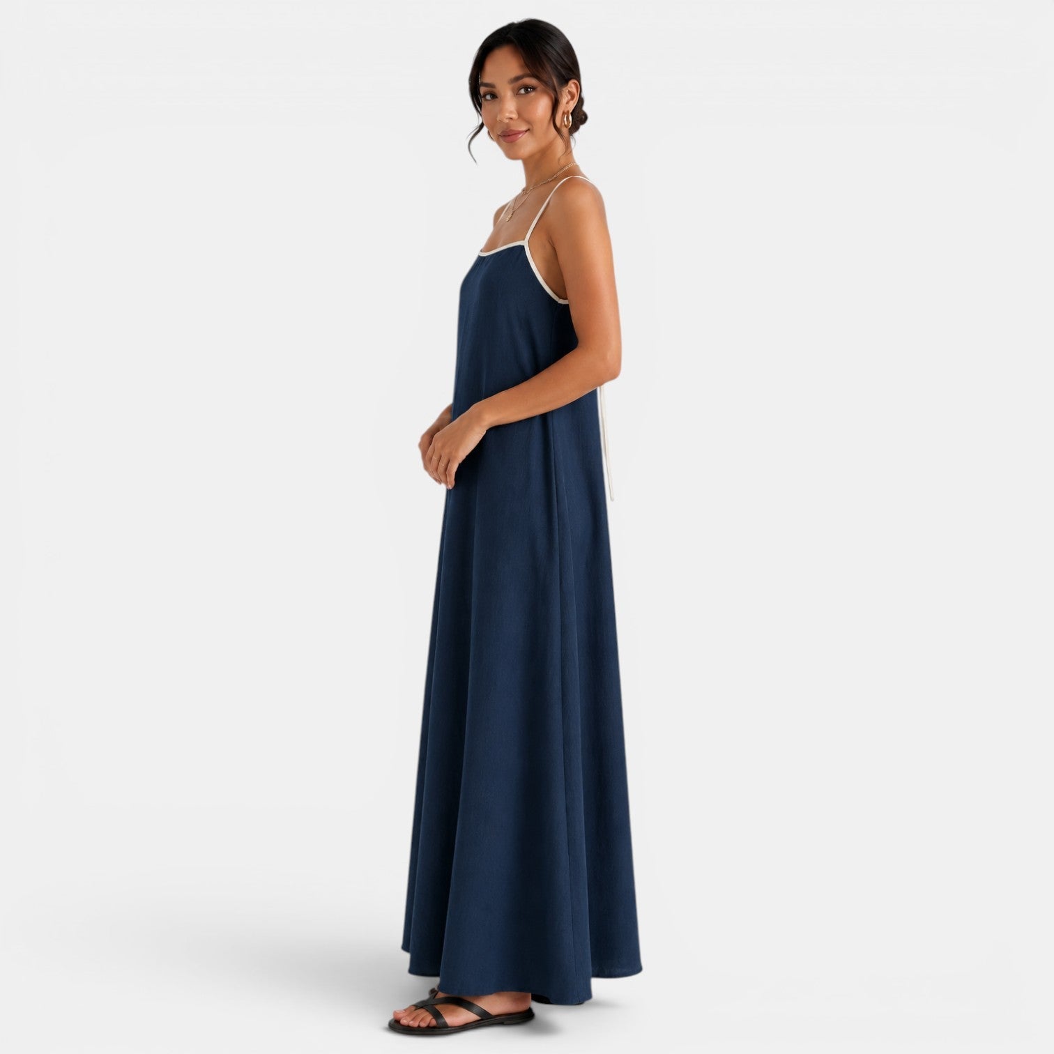 Women's Summer Cotton Linen Maxi Dress