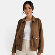 Women's Suede Bomber Jacket