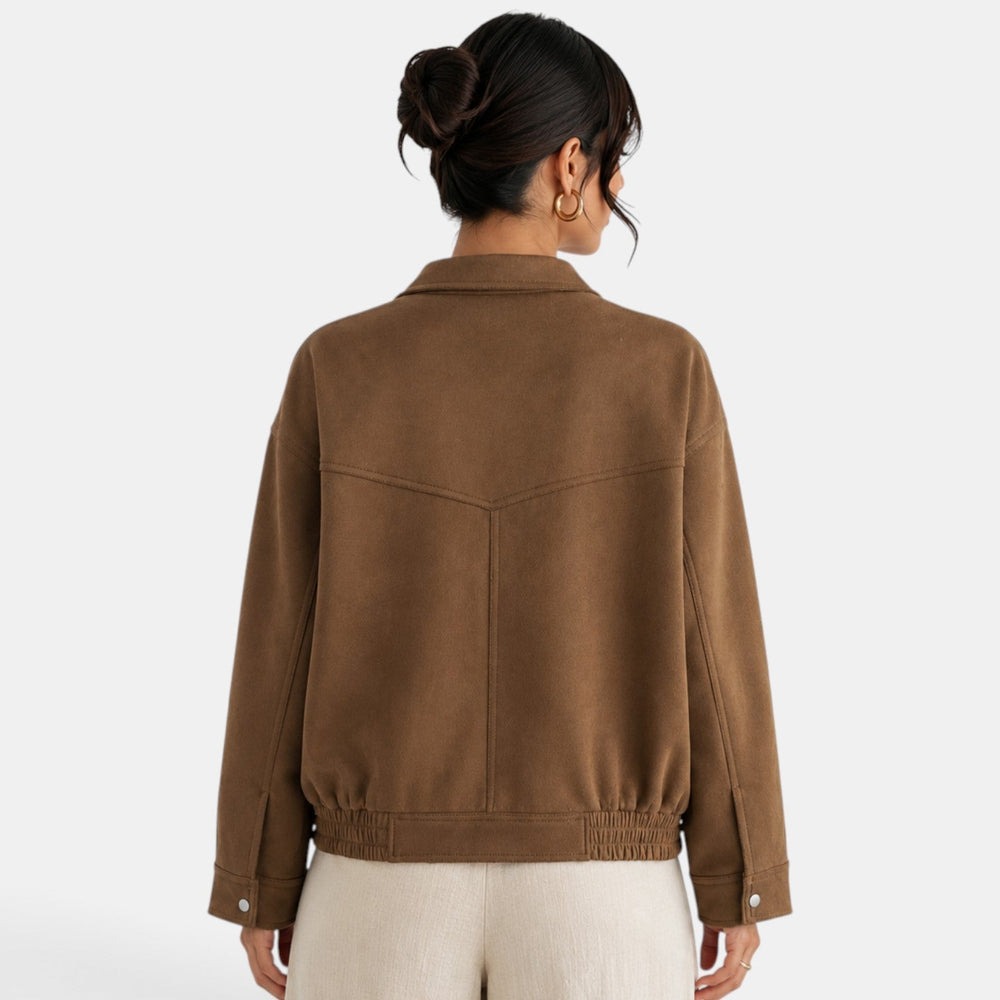 Women's Suede Bomber Jacket