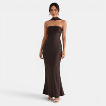 Women's Lace Satin Long Dress