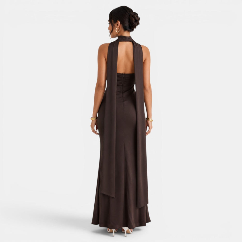 Women's Lace Satin Long Dress