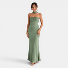 Women's Lace Satin Long Dress