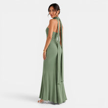 Women's Lace Satin Long Dress