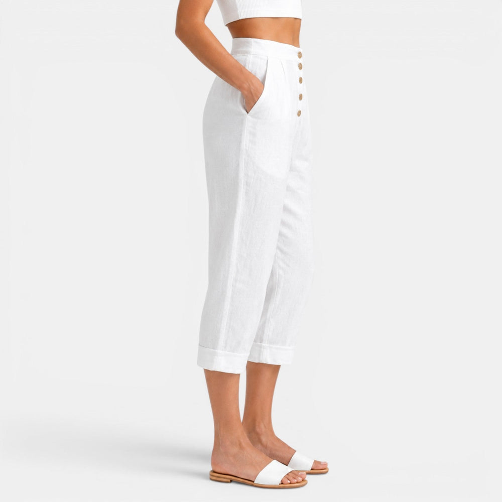 Women's Linen Capri Pants