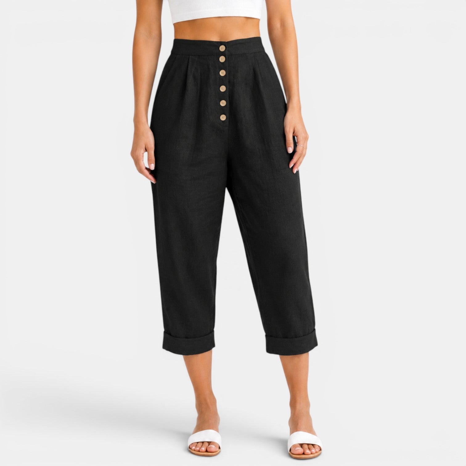 Women's Linen Capri Pants