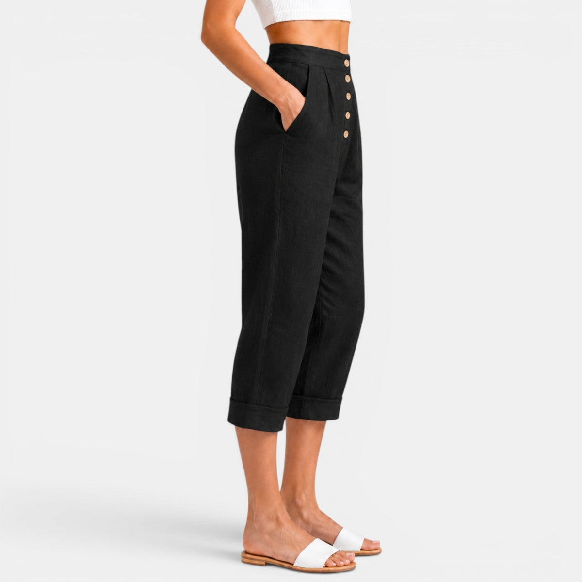 Women's Linen Capri Pants