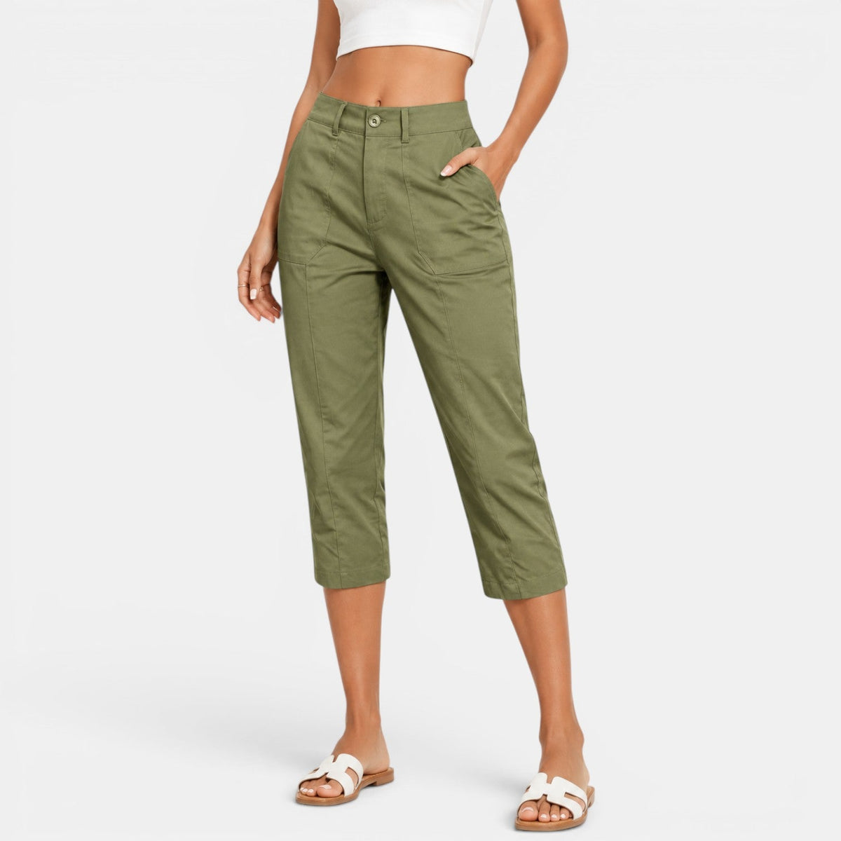 Women's High-Waisted Capri Pants