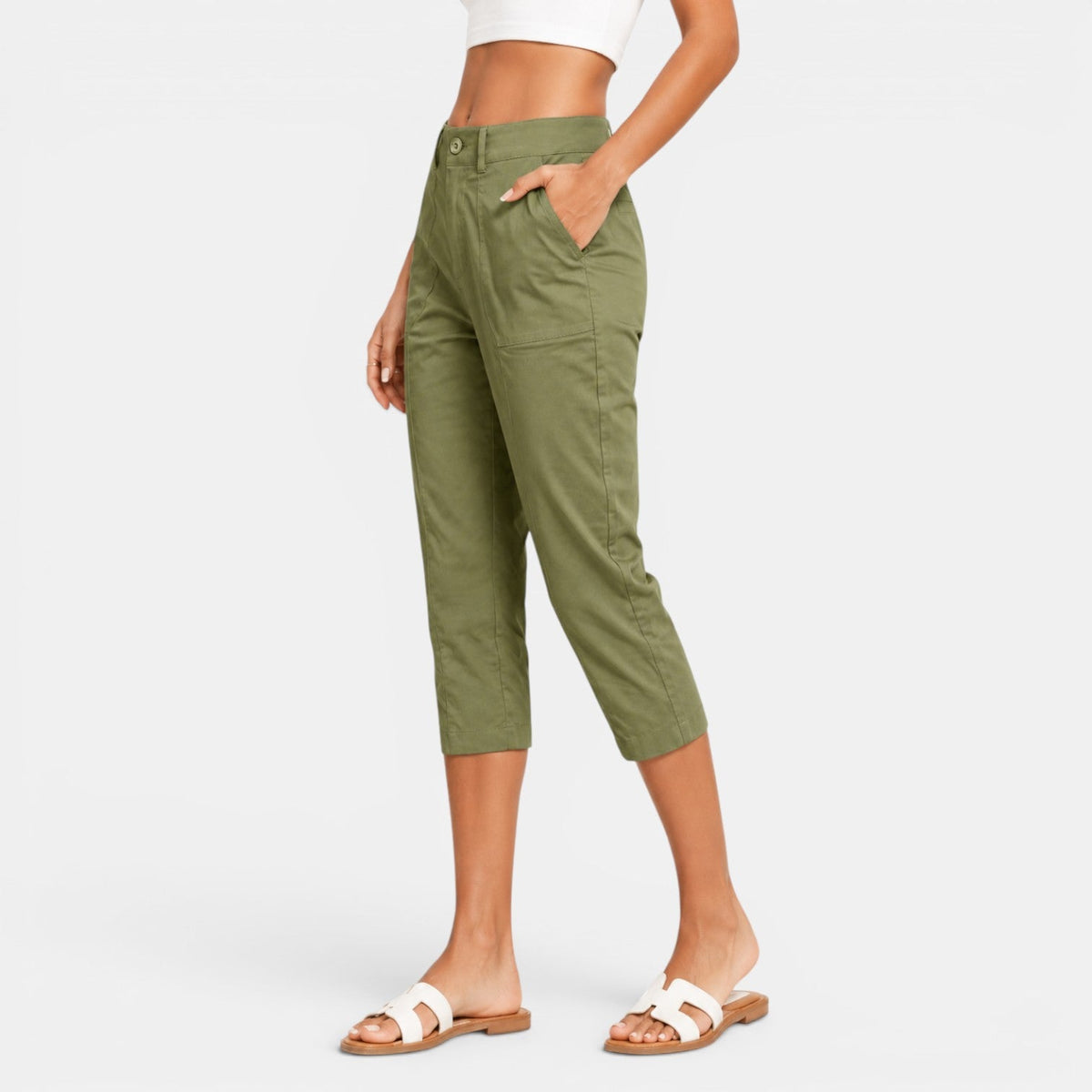 Women's High-Waisted Capri Pants