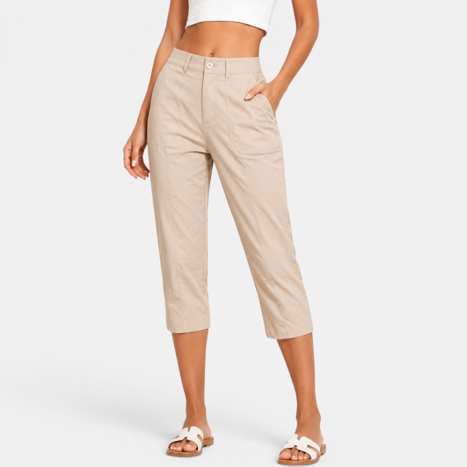 Women's High-Waisted Capri Pants