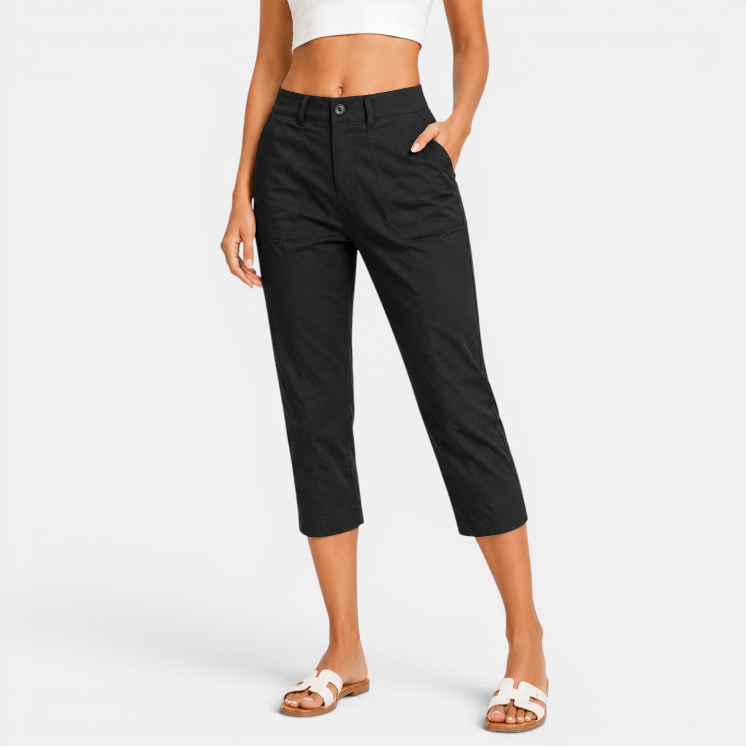 Women's High-Waisted Capri Pants