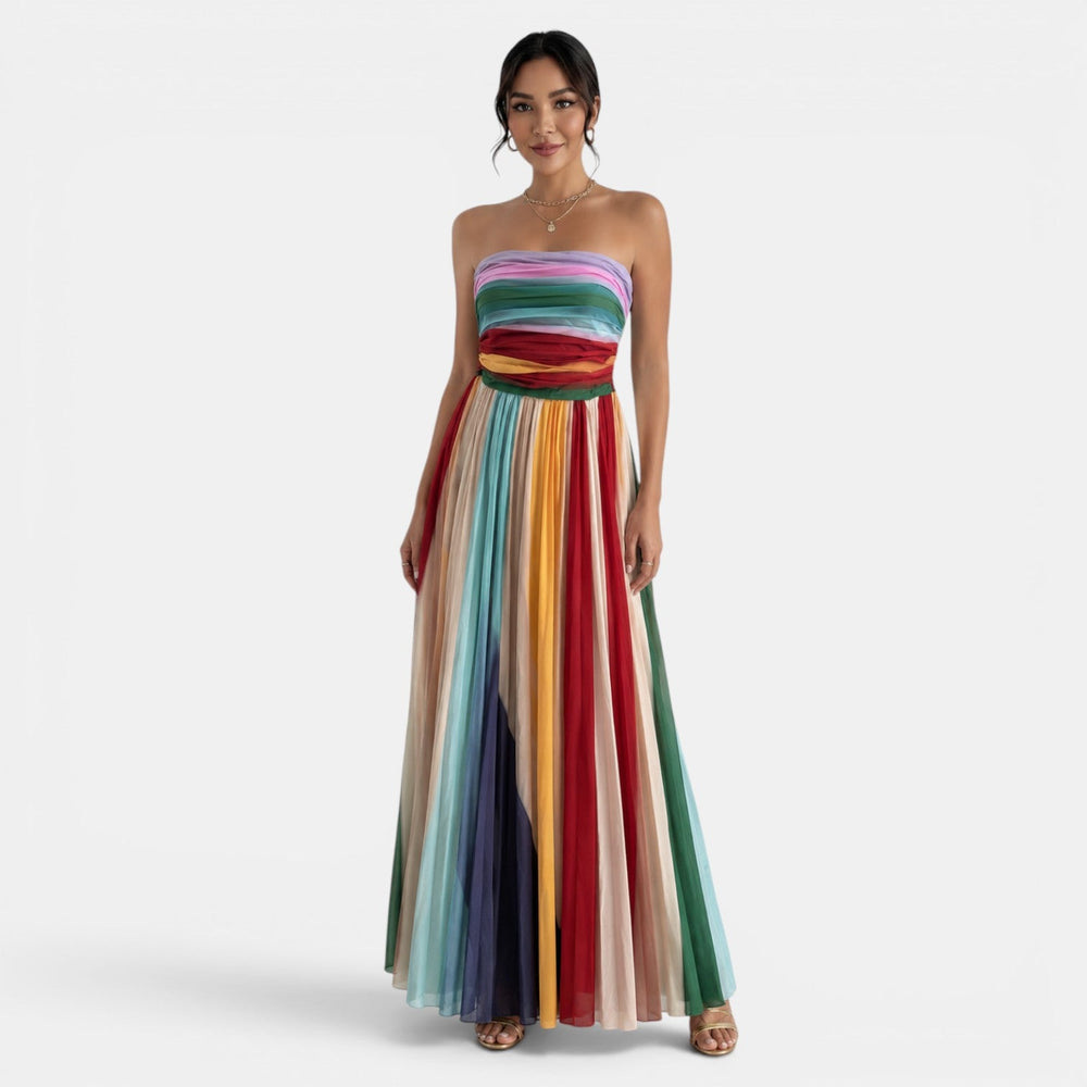 Women's Multicolour Bandeau Maxi Dress